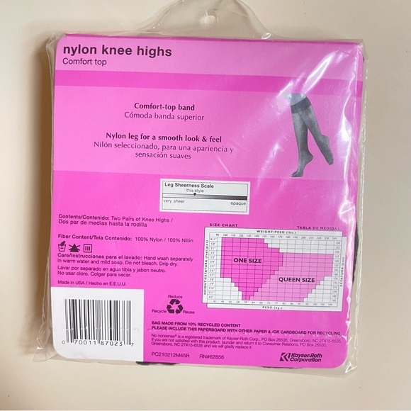 Vintage Pantyhose Hosiery Bundle Hanes + No Nonsense Queensize Knee Highs - Picture 5 of 5